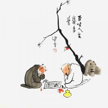 李迎春国画人物百味人生几步棋字画之家
