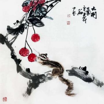 周小雨国画花鸟大利图字画之家