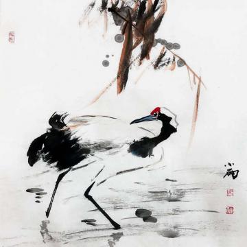 周小雨国画花鸟仙鹤字画之家