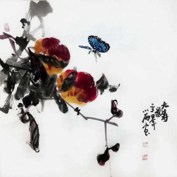 周小雨国画花鸟大寿图字画之家