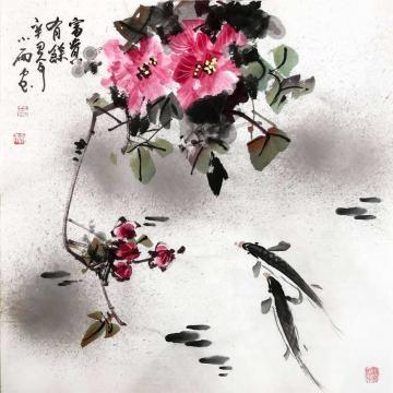 周小雨国画花鸟富贵有余字画之家