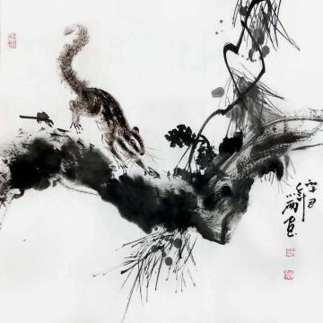周小雨国画花鸟松风雅趣字画之家