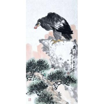 朱大成国画花鸟松鹰图字画之家