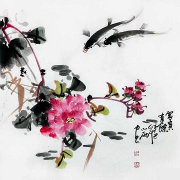 周小雨国画花鸟富贵有余字画之家