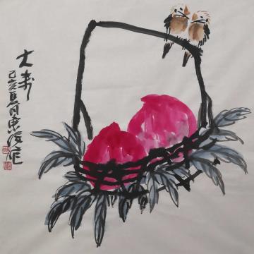 吴东俣国画花鸟大寿字画之家