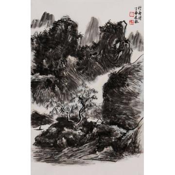 杨长林国画山水行舟图字画之家