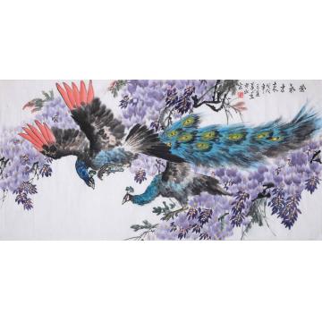 王道莲国画花鸟紫气东来字画之家