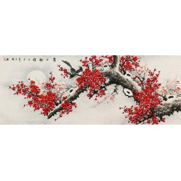 王颖国画花鸟喜上梅梢字画之家