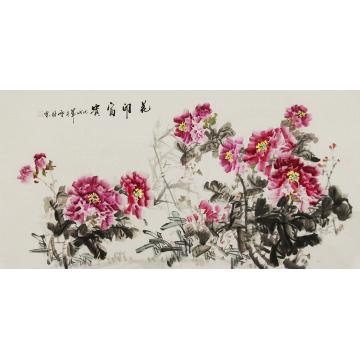 严雪胜国画花鸟花开富贵字画之家