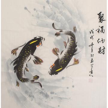 邵磊国画花鸟聚福纳财字画之家