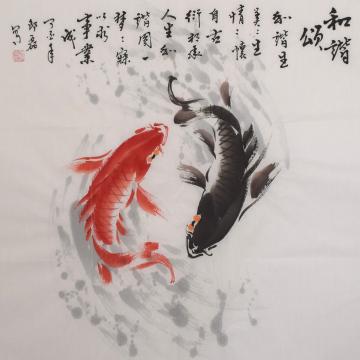 邵磊国画花鸟和谐颂字画之家