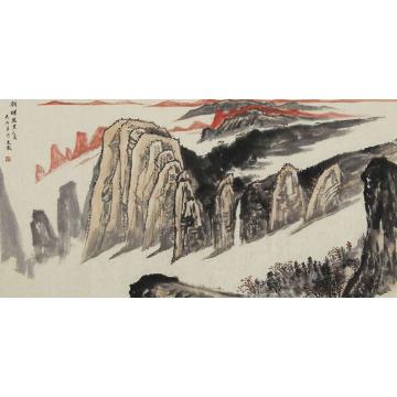 吴金龙国画山水朝晖万里字画之家