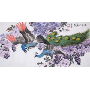王道莲国画花鸟紫气东来字画之家