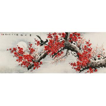 王颖国画花鸟喜上梅梢字画之家