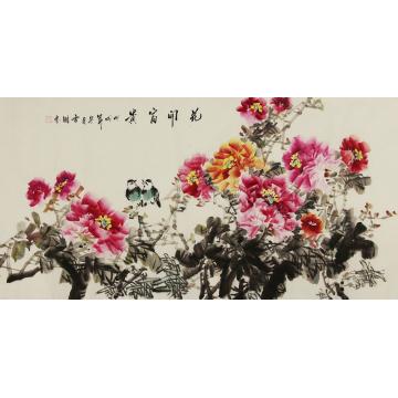 严雪胜国画花鸟花开富贵字画之家