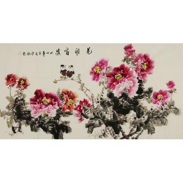 严雪胜国画花鸟花开富贵字画之家