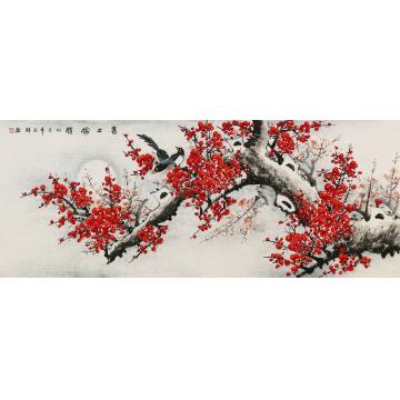 王颖国画花鸟喜上梅梢字画之家