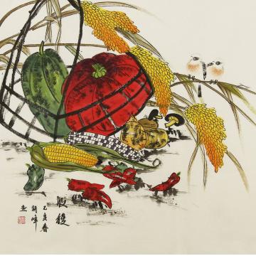 刘朝峰国画花鸟收获字画之家