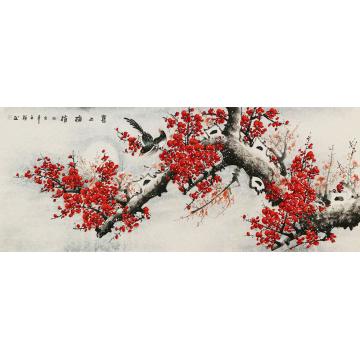 王颖国画花鸟喜上梅梢字画之家