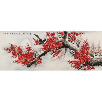 王颖国画花鸟喜上梅梢字画之家