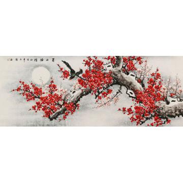 王颖国画花鸟喜上梅梢字画之家