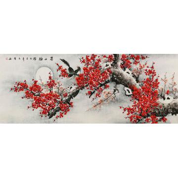 王颖国画花鸟喜上梅梢字画之家