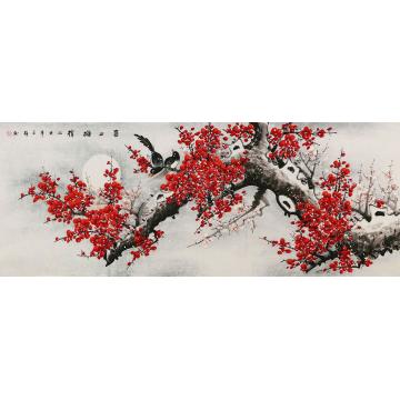王颖国画花鸟喜上梅梢字画之家
