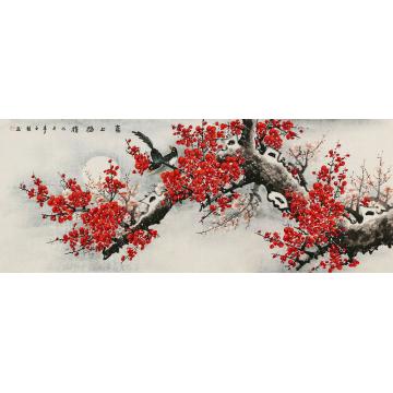 王颖国画花鸟喜上梅梢字画之家