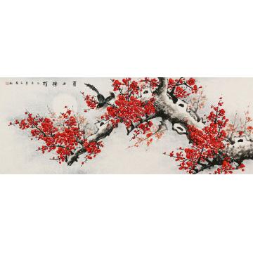 王颖国画花鸟喜上梅梢字画之家