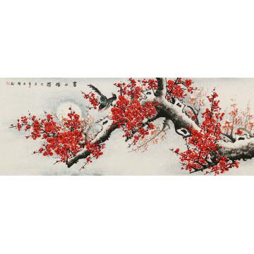 王颖国画花鸟喜上梅梢字画之家