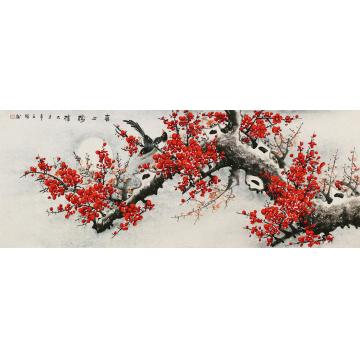 王颖国画花鸟喜上梅梢字画之家