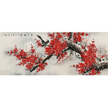 王颖国画花鸟喜上梅梢字画之家