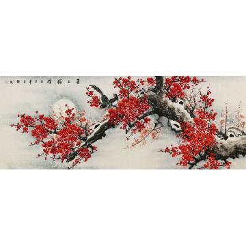 王颖国画花鸟喜上梅梢字画之家