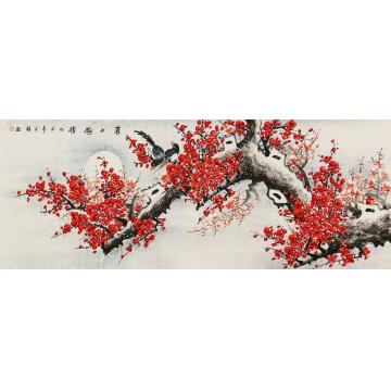 王颖国画花鸟喜上梅梢字画之家