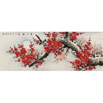 王颖国画花鸟喜上梅梢字画之家