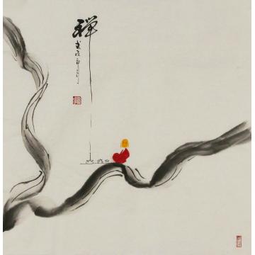 禅者名家国画人物,禅悟人物画,静悟问禅国画_字画之家