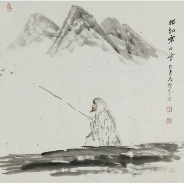 李建华国画人物独钓寒江雪字画之家