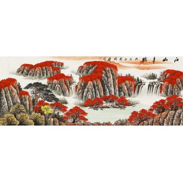 喻伟国画山水江山多娇字画之家