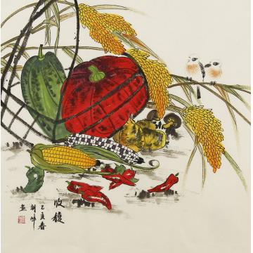 刘朝峰国画花鸟收获字画之家