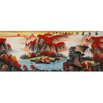 张茂林国画山水富水长流字画之家