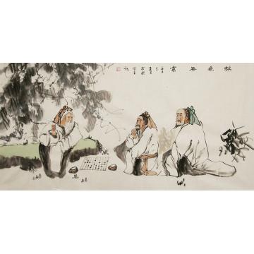 谭述乐国画人物棋乐无穷字画之家