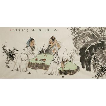 谭述乐国画人物品茗悟道字画之家