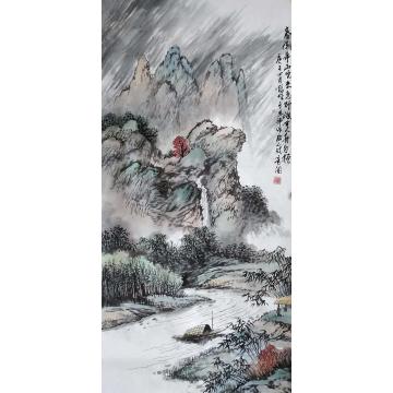 于恩沛国画山水野渡无人舟自横字画之家