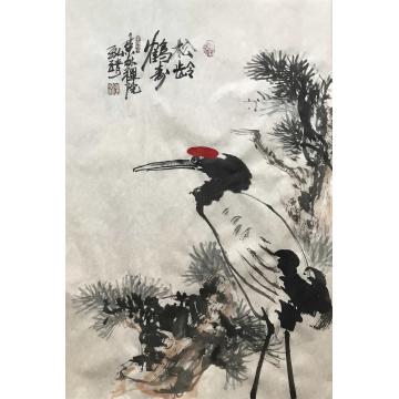 高光圃国画花鸟松龄鹤寿字画之家