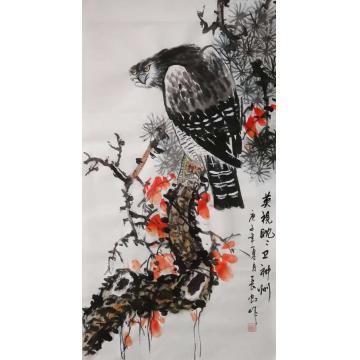 谢长虹国画花鸟英视眈眈卫神州字画之家