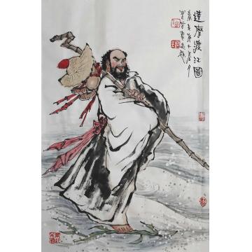 佟宝全国画人物达摩渡江图字画之家