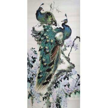 王孝华国画花鸟孔雀-四尺定制字画之家
