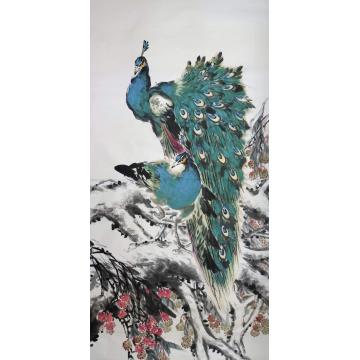 王孝华国画花鸟孔雀-四尺定制字画之家
