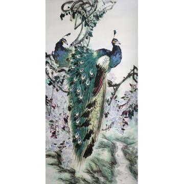 王孝华国画花鸟孔雀-四尺定制字画之家