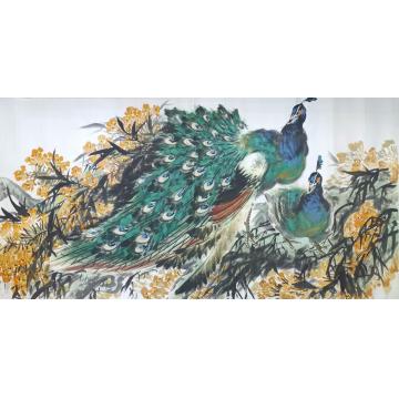 王孝华国画花鸟孔雀-四尺定制字画之家